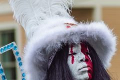 Mardis Gras Indian  Red&White